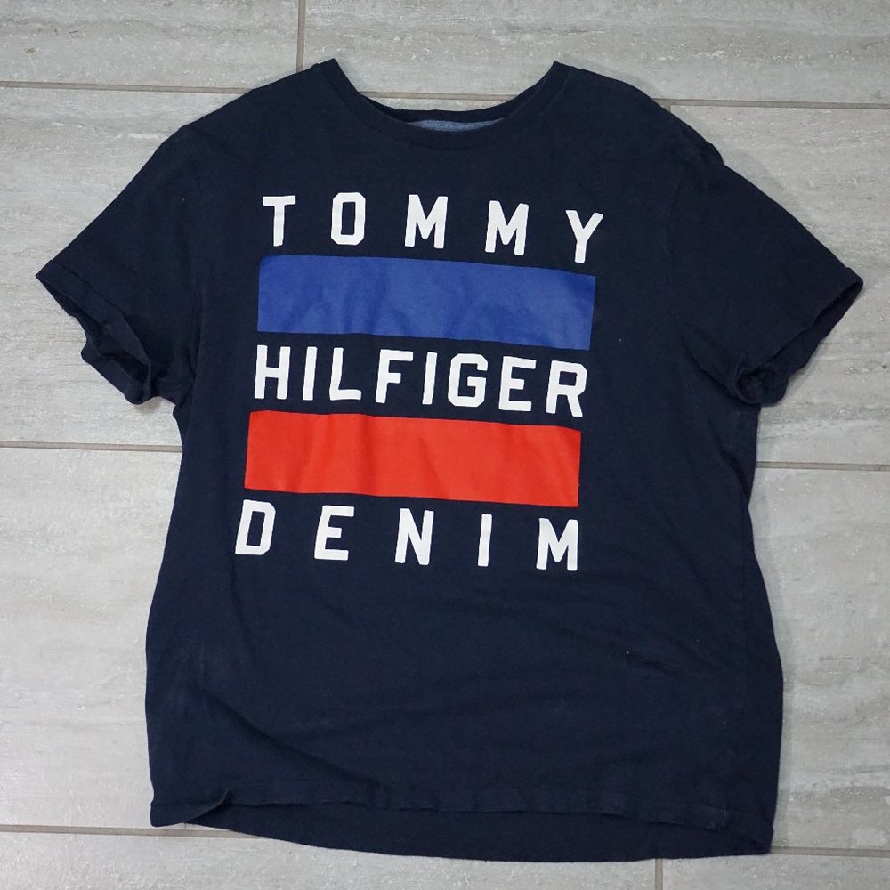 Tommy Hilfiger Men's Graphic Logo Tee Size Medium Navy